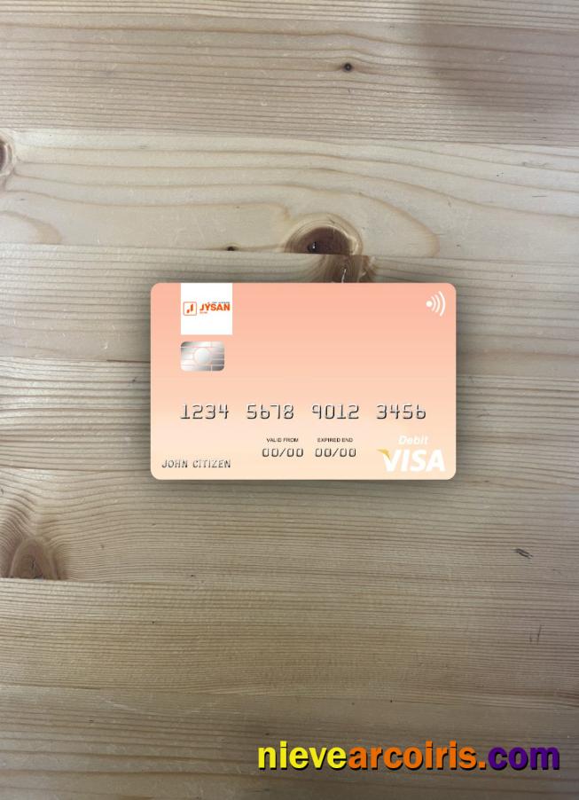 Kazakhstan First Heartland Jýsan Bank visa card photolook fron